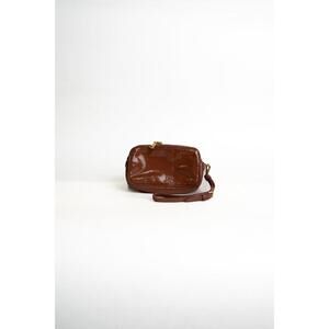 2010's Miu Miu Patent Leather Bow Brown Pouch
